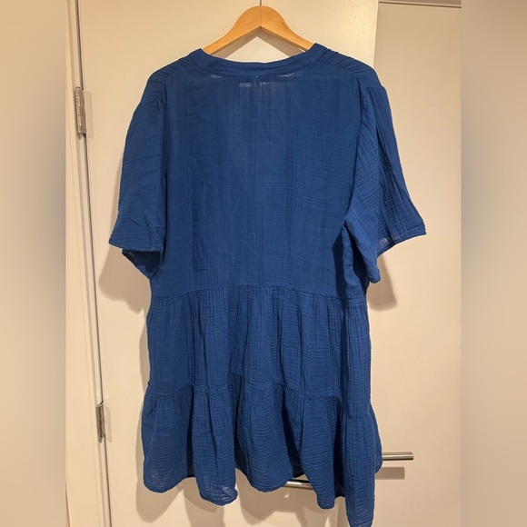 Anthropologie NWOT Blue Kallie Gauze Swimsuit Cover Up Size XL - Picture 4 of 5